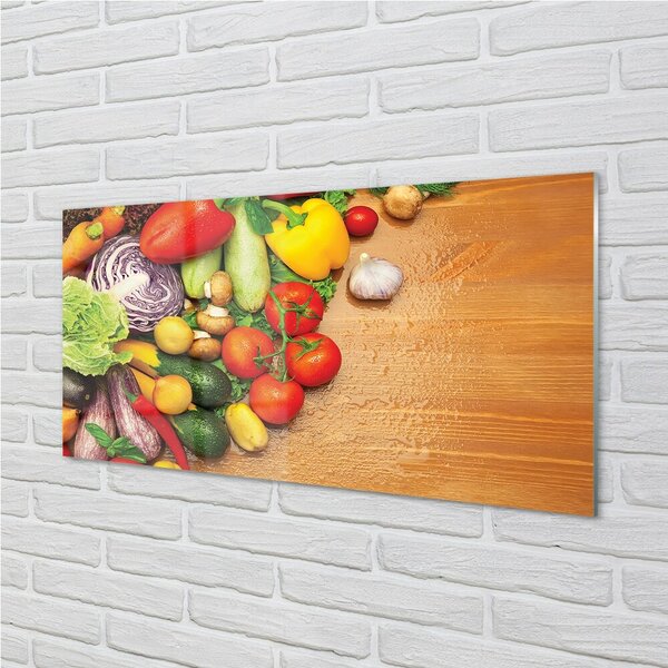 Obraz na skle Cesnak huby cuketa 100x50 cm 2 Prívesky