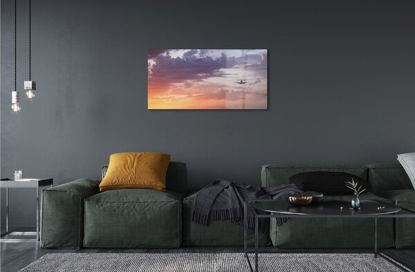 Obraz na skle Zamračené oblohy ľahké lietadlá 100x50 cm 2 Prívesky