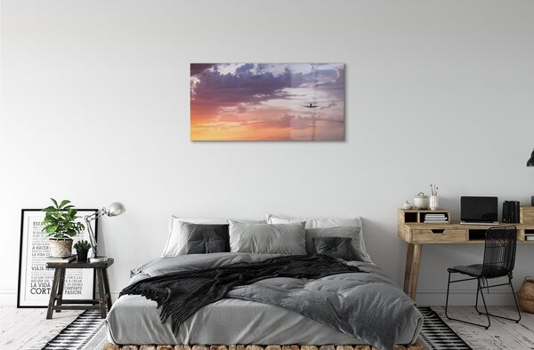Obraz na skle Zamračené oblohy ľahké lietadlá 100x50 cm 2 Prívesky