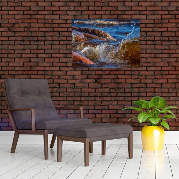 Detailný obraz - voda medzi kameňmi (70x50 cm)