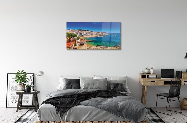 Sklenený obraz Španielsko coast beach city 100x50 cm 2 Prívesky