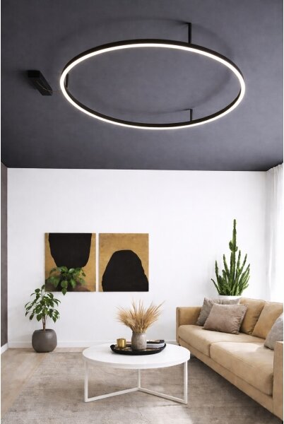Ideal Lux - LED stropné svietidlo ORACLE SLIM LED/29W/230V 3000K pr. 50 cm čierna