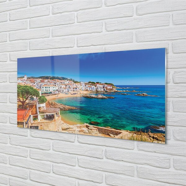 Sklenený obraz Španielsko coast beach city 100x50 cm 2 Prívesky