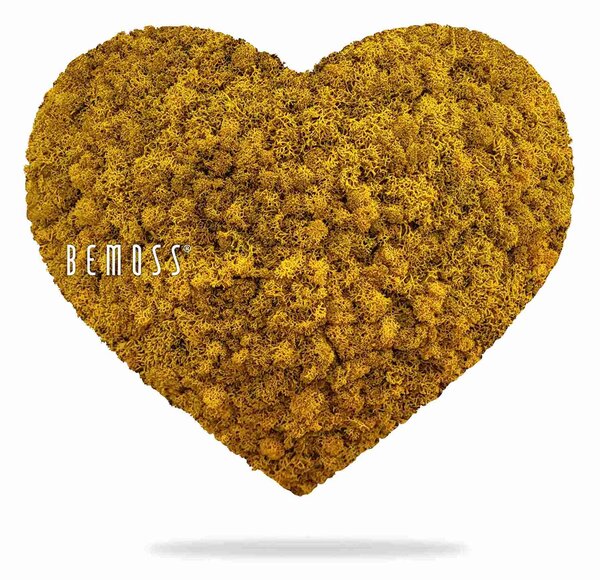 Machové SRDCE LIŠAJNÍK mono YELLOW - v375 x š440 mm