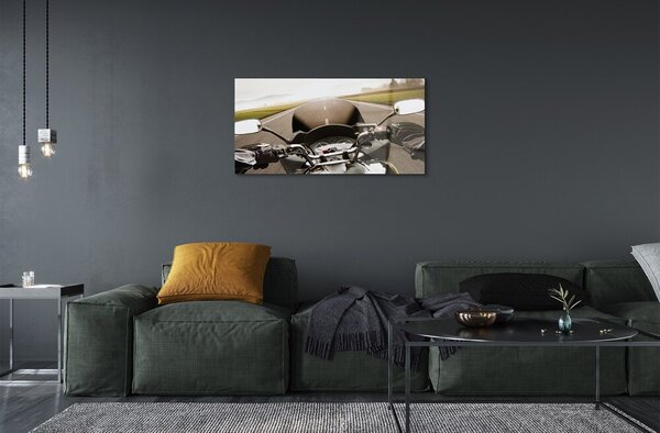 Obraz na skle Motocykla cestného oblohy top 100x50 cm 2 Prívesky