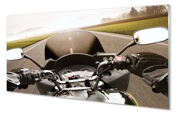 Obraz na skle Motocykla cestného oblohy top 100x50 cm 2 Prívesky