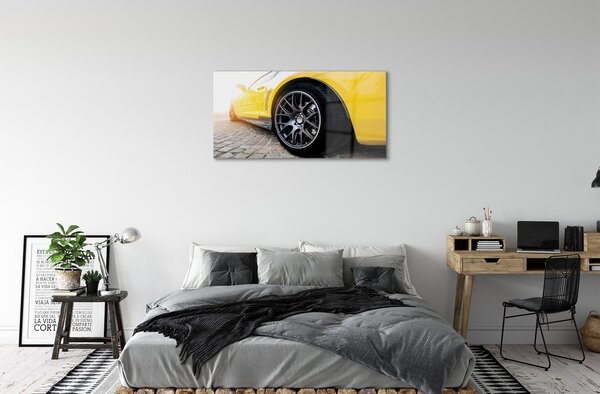 Obraz na skle žlté auto 100x50 cm 2 Prívesky