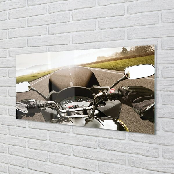 Obraz na skle Motocykla cestného oblohy top 100x50 cm 2 Prívesky
