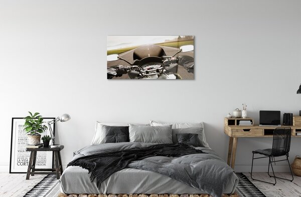 Obraz na skle Motocykla cestného oblohy top 100x50 cm 2 Prívesky