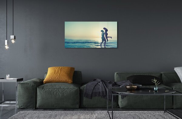Sklenený obraz sea ľudí 100x50 cm 2 Prívesky