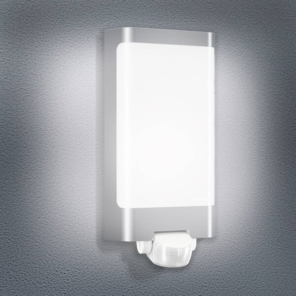 STEINEL L 240 S LED nástenné svetlo so senzorom, nerezová oceľ, Hliník / sivá / zinok, Nehrdzavejúca oceľ, Moderný, Nástenné svietidlo