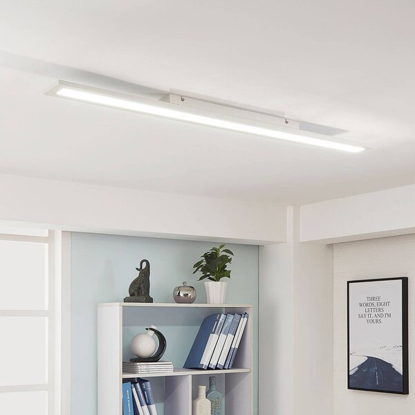 Arcchio Panel LED Arya, 120 cm, biely, stmievateľný, hliník, Biela / opálová, Pracovňa / Kancelária, Plast, Stropné svetlo