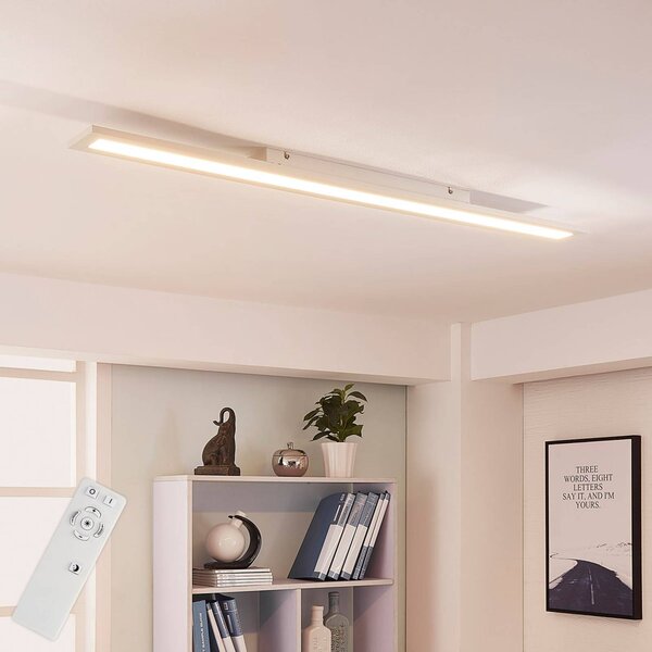Arcchio Panel LED Arya, 120 cm, biely, stmievateľný, hliník, Biela / opálová, Pracovňa / Kancelária, Plast, Stropné svetlo