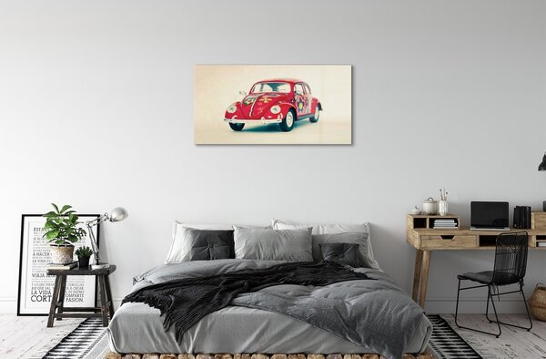 Obraz na skle Červené kvety v aute 100x50 cm 2 Prívesky