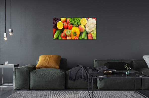 Obraz na skle Karfiol uhorka Kiwi 100x50 cm 2 Prívesky
