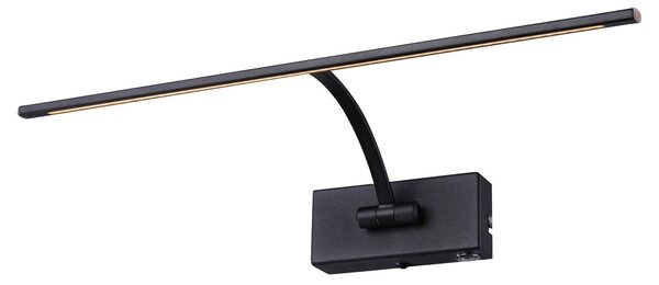 Nástenné LED svietidlo Matisse šírka 45 cm, čierne, Čierna, Obývacia izba / jedáleň, kov, Moderný, Osvetlenie obrazu