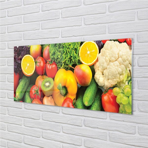 Obraz na skle Karfiol uhorka Kiwi 100x50 cm 2 Prívesky
