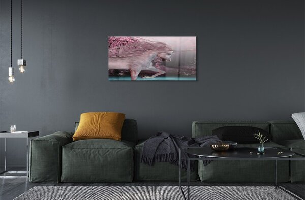 Sklenený obraz Unicorn stromy jazero 100x50 cm 2 Prívesky