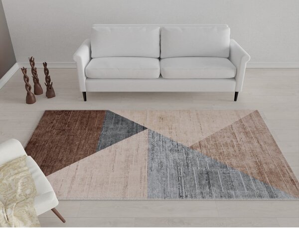 Hnedo-béžový prateľný koberec 150x80 cm - Vitaus