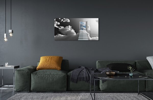 Sklenený obraz Schody mraky dvere 100x50 cm 2 Prívesky