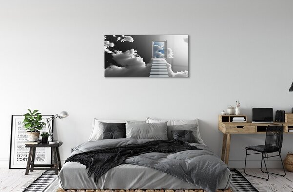 Sklenený obraz Schody mraky dvere 100x50 cm 2 Prívesky