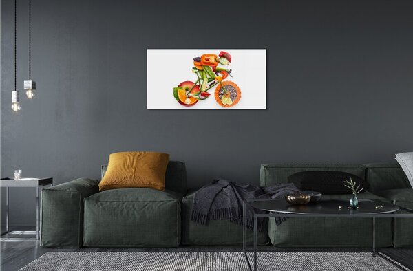 Obraz na skle Muž, usporiadané so zeleninou 100x50 cm 2 Prívesky