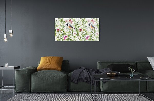 Sklenený obraz Maľoval vták v tráve 100x50 cm 2 Prívesky