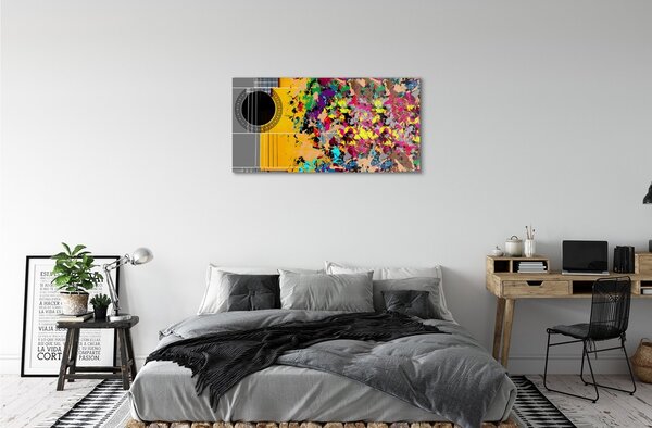 Obraz na skle Akustické gitary farby 100x50 cm 2 Prívesky