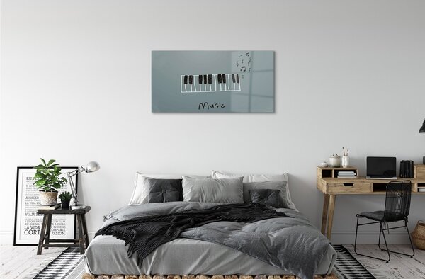 Obraz na skle piano poznámky 100x50 cm 2 Prívesky