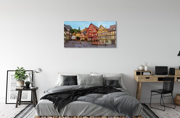 Sklenený obraz Germany Staré Mesto Bavorsko 100x50 cm 2 Prívesky