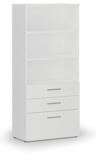 Kancelárska skriňa s kombinovanými zásuvkami PRIMO WHITE, 800 x 420 x 1781 mm, biela