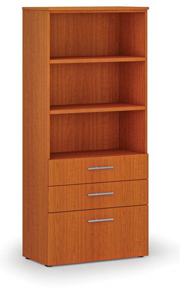Kancelárska skriňa s kombinovanými zásuvkami PRIMO WOOD, 800 x 420 x 1781 mm, čerešňa