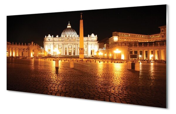 Sklenený obraz Rome Basilica Square v noci 100x50 cm 2 Prívesky
