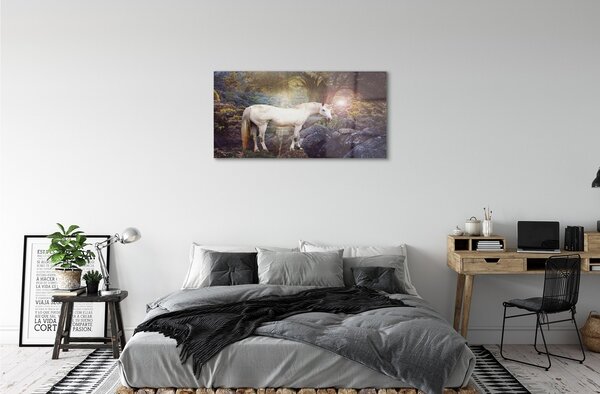 Sklenený obraz Unicorn v lese 100x50 cm 2 Prívesky