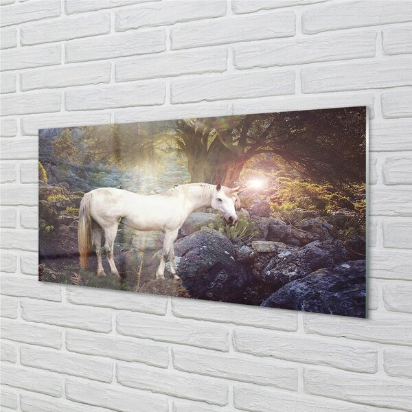 Sklenený obraz Unicorn v lese 100x50 cm 2 Prívesky