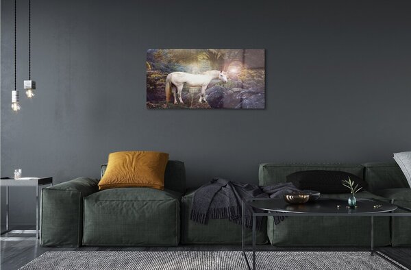 Sklenený obraz Unicorn v lese 100x50 cm 2 Prívesky