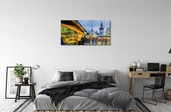 Sklenený obraz Nemecko Old Market prázdniny 100x50 cm 2 Prívesky
