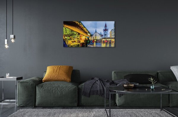 Sklenený obraz Nemecko Old Market prázdniny 100x50 cm 2 Prívesky