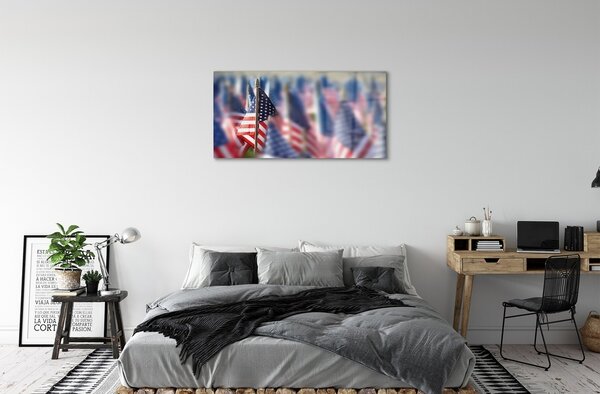 Sklenený obraz Vlajky Spojených štátov 100x50 cm 2 Prívesky