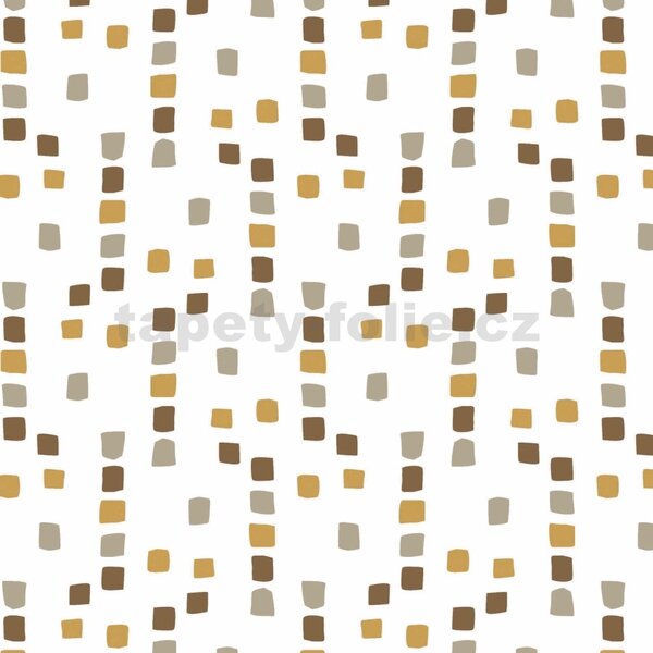 Obrus PVC 126B, metráž, 20 m x 140 cm, dekoratívne štvorčeky sivo-hnedé, IMPOL TRADE