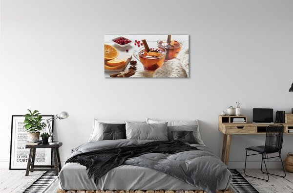 Obraz na skle Winter tea cup 100x50 cm 2 Prívesky