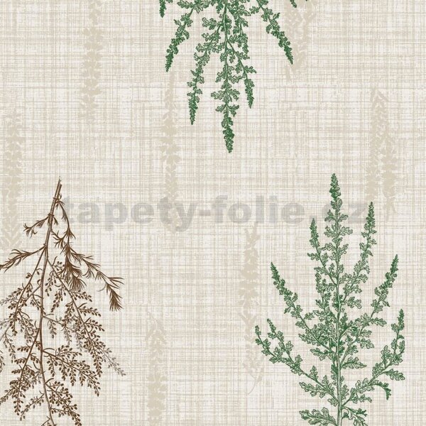 Obrus PVC 146A, metráž, 20 m x 140 cm, vetvičky hnedo-zelené, IMPOL TRADE