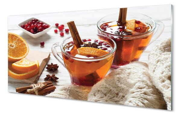 Obraz na skle Winter tea cup 100x50 cm 2 Prívesky