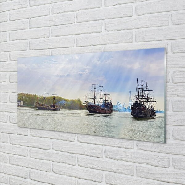 Obraz na skle Lode oblohe deň mraky 100x50 cm 2 Prívesky