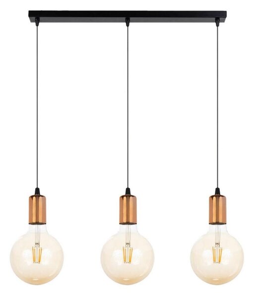 Luster na lanku MIROS 3xE27/60W/230V čierna/medená
