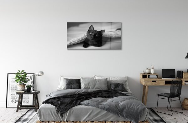 Sklenený obraz Mačka pod prikrývkou 100x50 cm 2 Prívesky