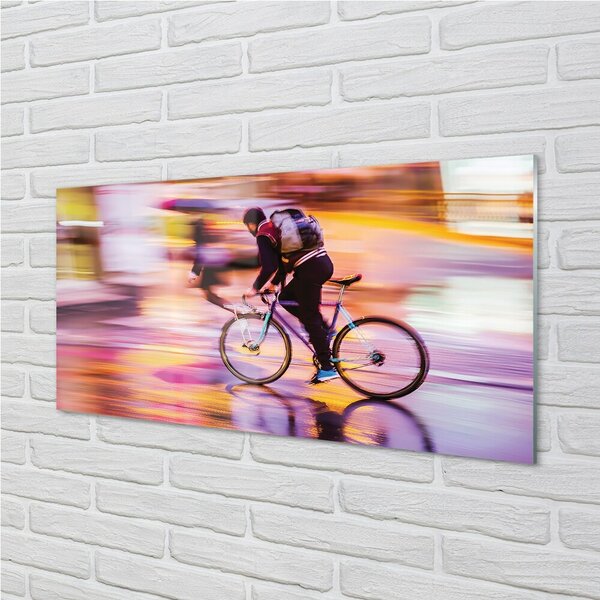 Obraz na skle Bike svetla muža 100x50 cm 2 Prívesky