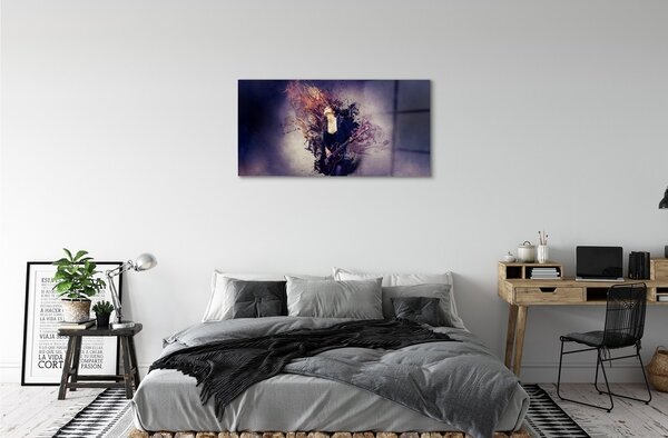 Obraz na skle Ženské gitara poznámky 100x50 cm 2 Prívesky