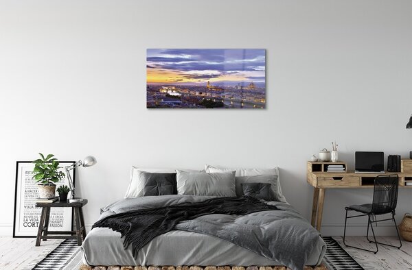 Sklenený obraz Taliansko rieka západu slnka 100x50 cm 2 Prívesky