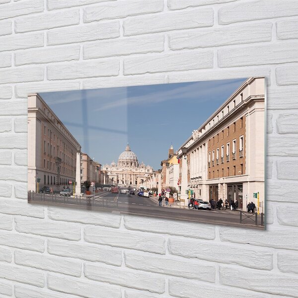 Sklenený obraz Katedrála Rome budovy ulice 100x50 cm 2 Prívesky